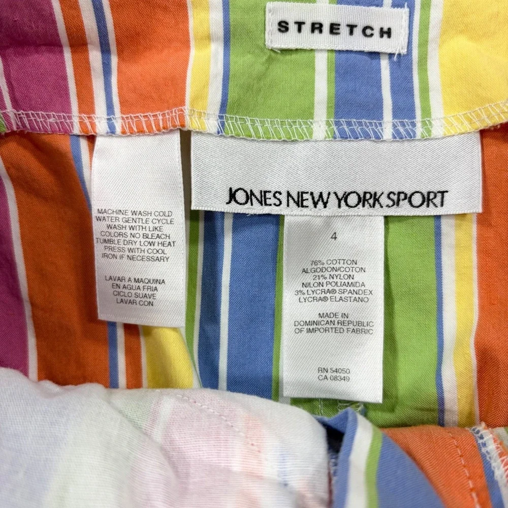 Jones New York Sport Striped Pencil Skirt Sz 4 Multi-Color Stretch